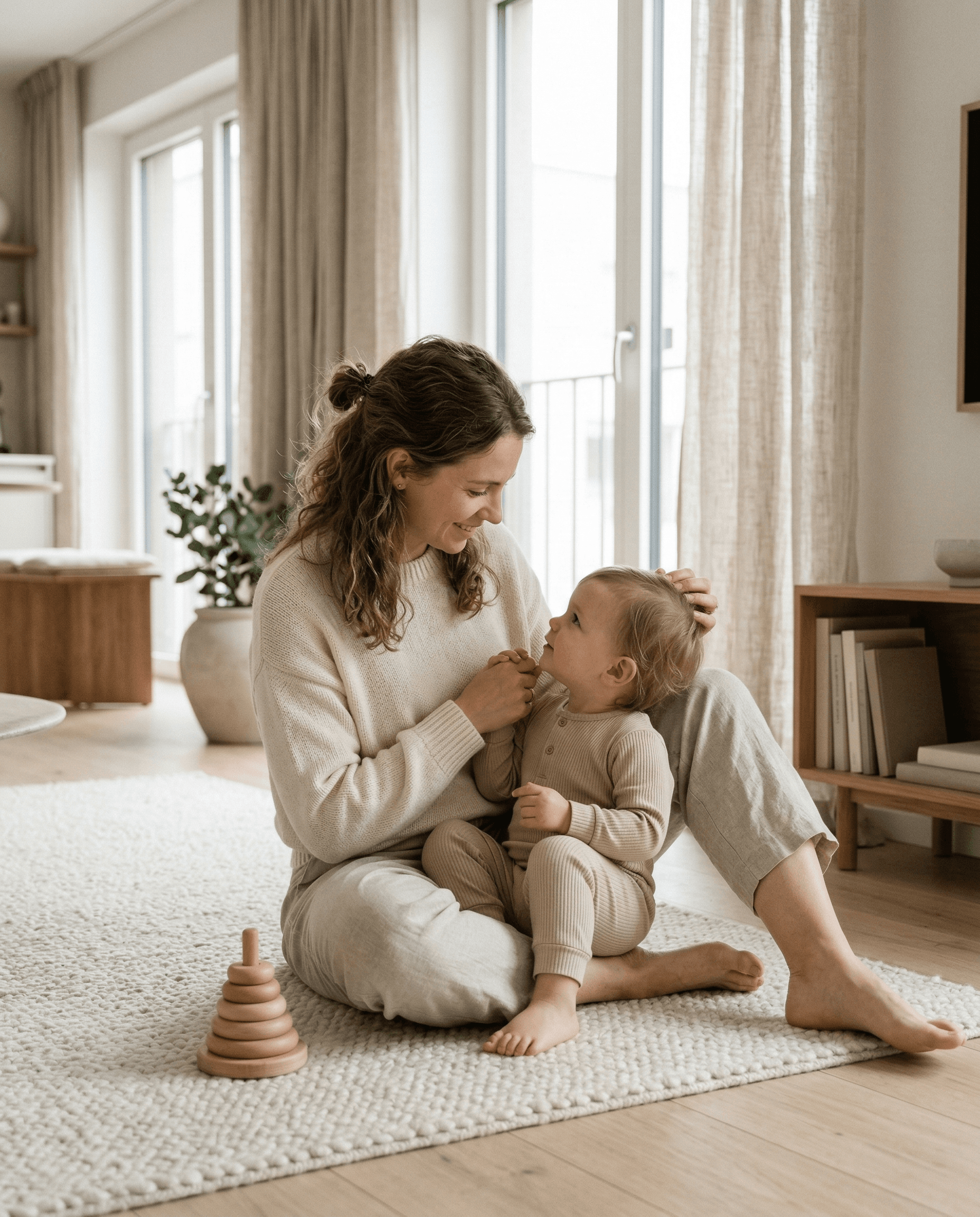 Roditelj i dete u toplom porodičnom trenutku