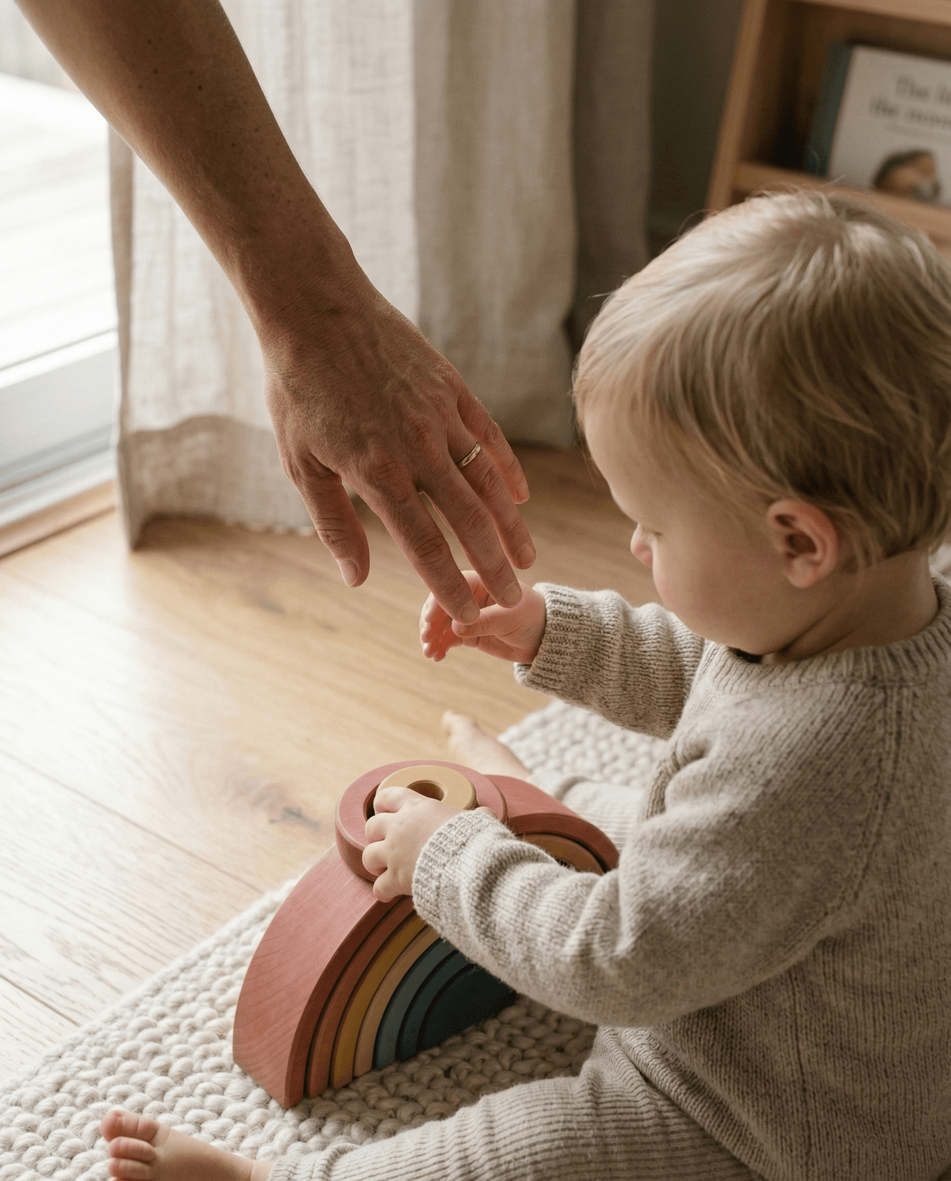 Detalj mirne igre u porodičnom okruženju