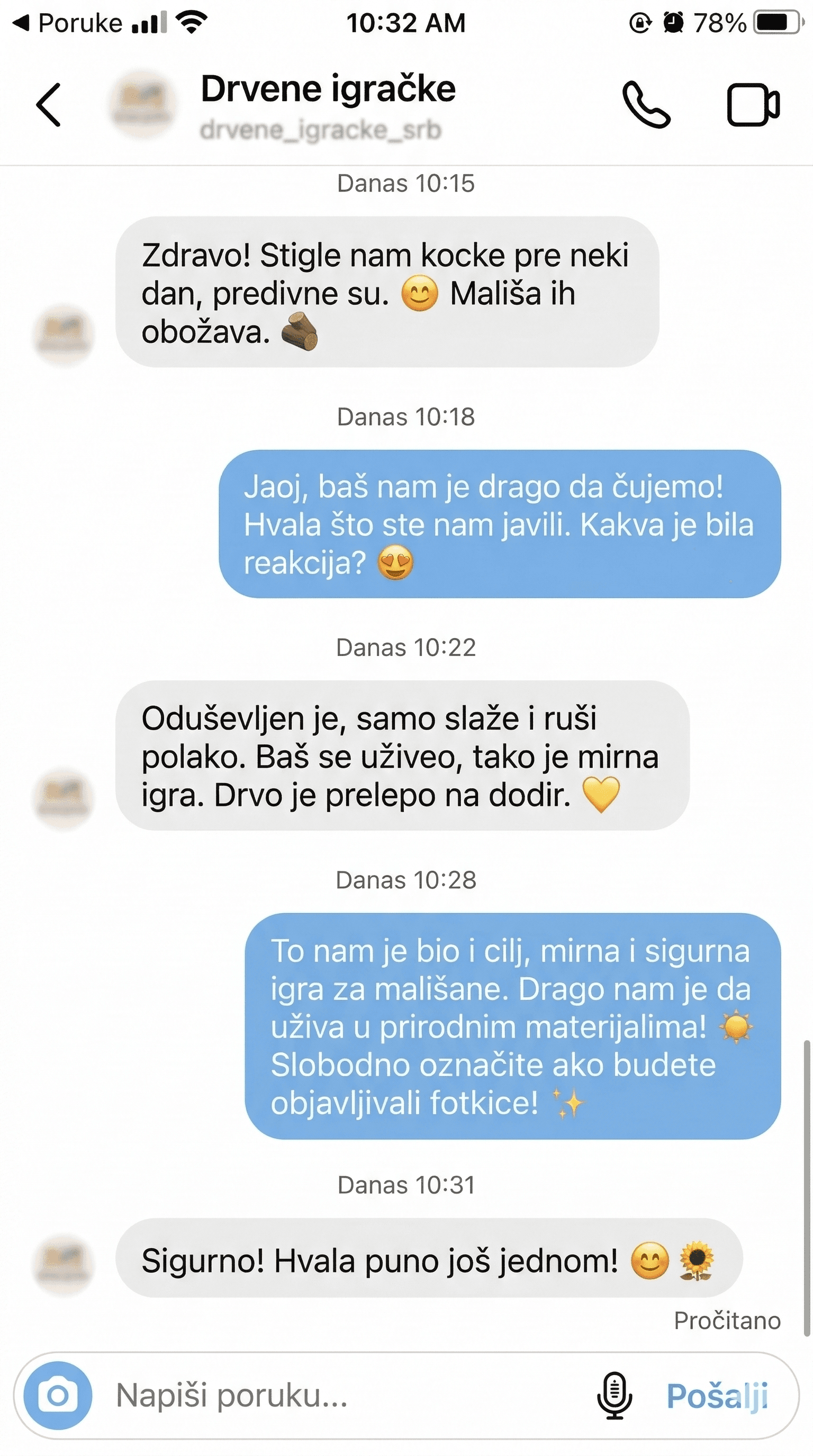 Anonimizovana poruka roditelja kao odgovor na Instagram priču