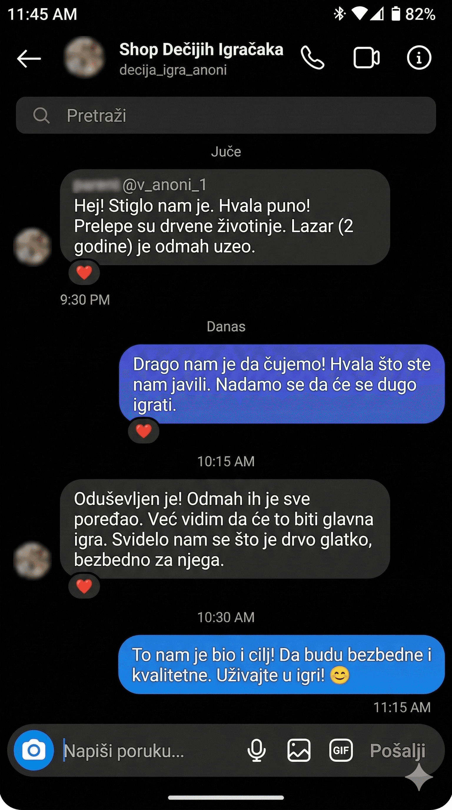 Anonimizovani komentar roditelja o Bajkovito proizvodu